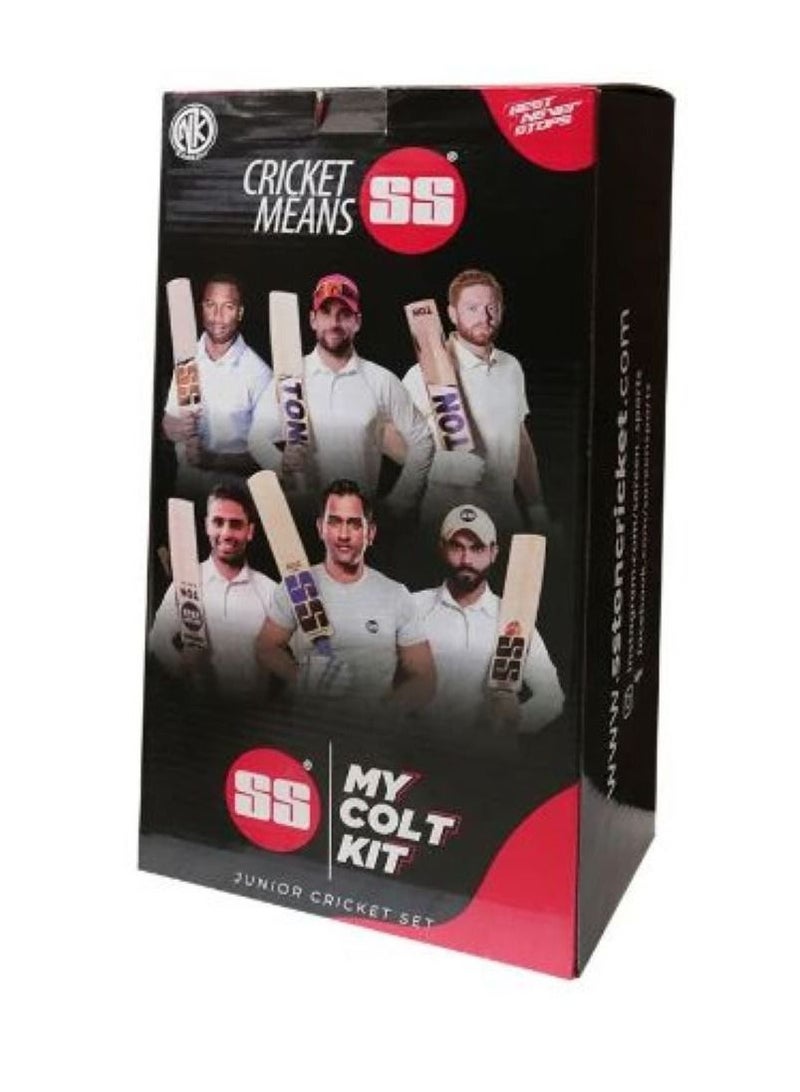 اس اس مجموعة أدوات الكريكيت SS ماي كولت جونيور (إصدار رافيندرا جاديجا) – المقاس 1 | مجموعة بداية للأطفال من عمر 6 إلى 8 سنوات تشمل مضرب، كرة، حقيبة، قفازات الضرب، واقيات الساق - Image 5